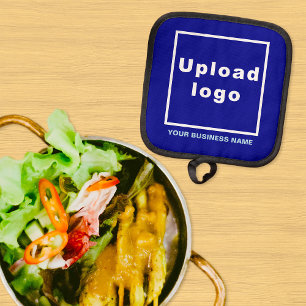 Firmenname und Logo auf Blue Pot-Inhaber Topflappen