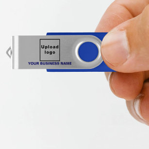 Firmenname und Logo auf Blue USB Swivel USB Stick