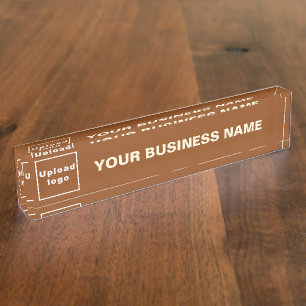 Firmenname und Logo auf Brown Acrylic Namensplakette