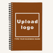 Firmenname und Logo auf Brown Spiral Notebook Notizblock (Vorderseite)