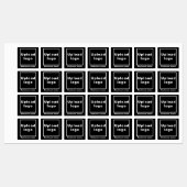 Firmenname und Logo auf dem Black Square Iron Etiketten (Blatt)