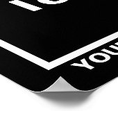 Firmenname und Logo auf dem Black Square Poster (Ecke)