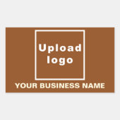 Firmenname und Logo auf dem Braunen Rechteck-Aufkl Rechteckiger Aufkleber (Vorderseite)