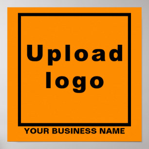 Firmenname und Logo auf dem Orange Color Square Poster