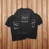 Firmenname und Logo auf dem Schwarzen T - Shirt