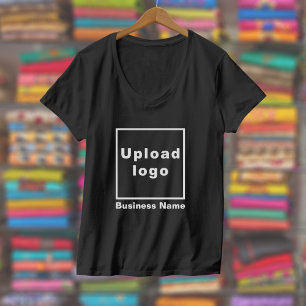 Firmenname und Logo auf dem "V-Neck Black" der Fra T-Shirt