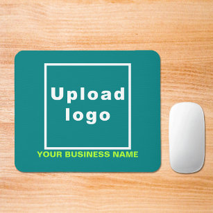 Firmenname und Logo auf der Aquamarinen grünen Mau Mousepad