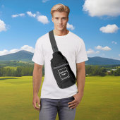 Firmenname und Logo auf der Black Sling Bag