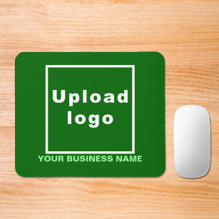Firmenname und Logo auf der grünen Maus Mousepad