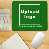 Firmenname und Logo auf der grünen Maus Mousepad