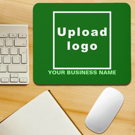 Firmenname und Logo auf der grünen Maus Mousepad