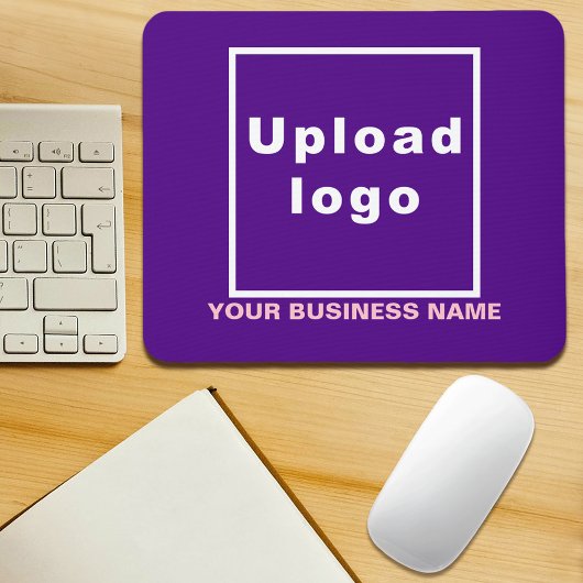Firmenname und Logo auf der Lila Maus Mousepad