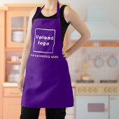 Firmenname und Logo auf der Lila Polyester-Schürze Schürze