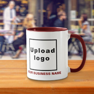 Firmenname und Logo auf der Maroon Combo-Tasse Tasse
