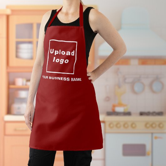 Firmenname und Logo auf der Red Polyester-Schürze Schürze