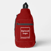 Firmenname und Logo auf der Red Sling Bag (Vorderseite)