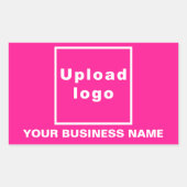 Firmenname und Logo auf der rosa-eckigen Aufkleber (Vorderseite)