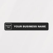 Firmenname und Logo auf der schwarzen Seite Etiketten (Design 1)