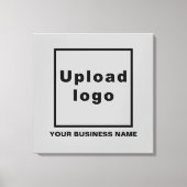 Firmenname und Logo auf Grau-Platz-Leinwand Leinwanddruck (Vorderseite)