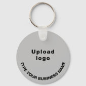 Firmenname und Logo auf grauem Aluminium Schlüsselanhänger (Vorderseite)