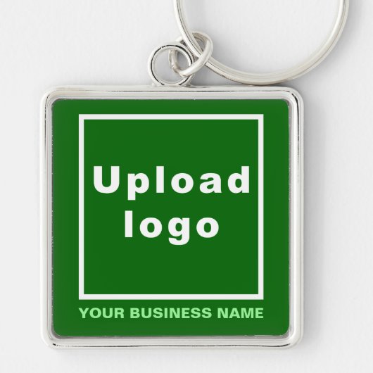 Firmenname und Logo auf Green Square Premium Schlüsselanhänger (Vorne)