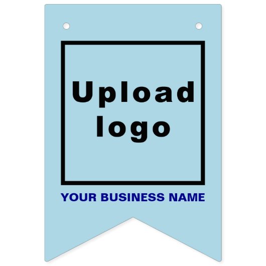 Firmenname und Logo auf hellblauem Frack Wimpelkette (Zweite Fahne)