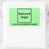 Firmenname und Logo auf hellgrün Rechteckiger Aufkleber (Tasche)