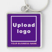 Firmenname und Logo auf Lila Platz Premium Schlüsselanhänger (Vorne)