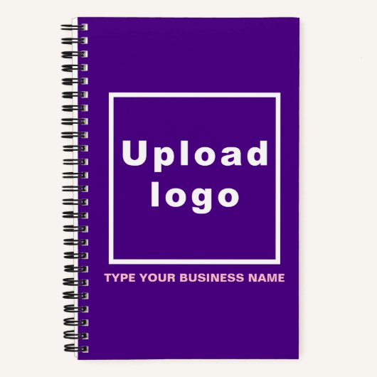 Firmenname und Logo auf Lila SpiralNotebook Notizblock (Vorderseite)