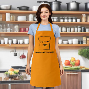 Firmenname und Logo auf Orange Color Polyester Schürze
