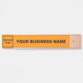 Firmenname und Logo auf Orange Long Hanging Türschild (Vorderseite )