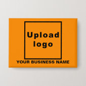 Firmenname und Logo auf Orange Rectangle Button (Vorderseite)