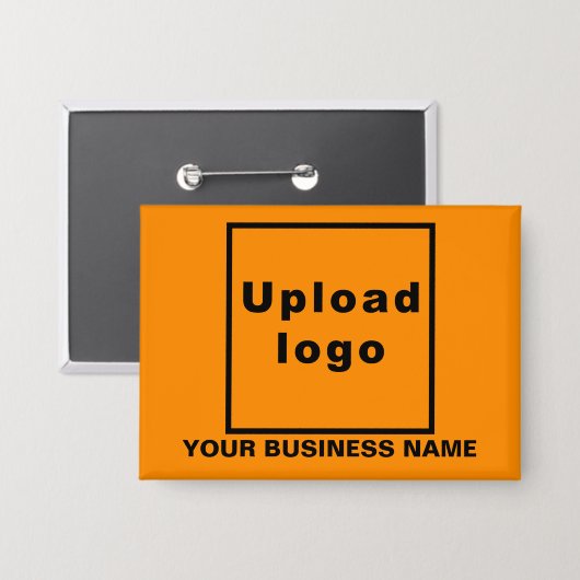 Firmenname und Logo auf Orange Rectangle Button (Vorderseite/Rückseite)