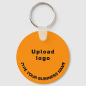 Firmenname und Logo auf Orange Round Aluminium Schlüsselanhänger (Vorderseite)