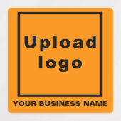 Firmenname und Logo auf Orange Square Adheheath Etiketten (Design 1)