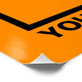 Firmenname und Logo auf Orange Square Glossy Poster (Ecke)
