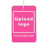 Firmenname und Logo auf Pink Air Freshener Autolufterfrischer (Vorderseite)
