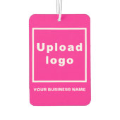 Firmenname und Logo auf Pink Air Freshener Autolufterfrischer (Rückseite)