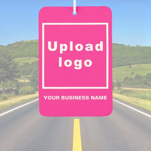 Firmenname und Logo auf Pink Air Freshener Autolufterfrischer