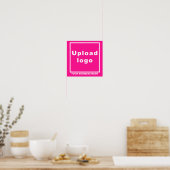 Firmenname und Logo auf Pink Square Poster (Küche)