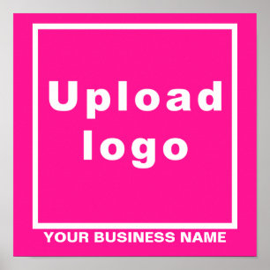 Firmenname und Logo auf Pink Square Poster