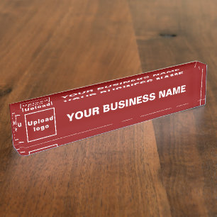 Firmenname und Logo auf Red Acrylic Namensplakette