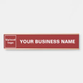 Firmenname und Logo auf Red Long Hanging Türschild (Vorderseite )