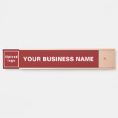Firmenname und Logo auf Red Long Hanging Türschild (Vorderseite )