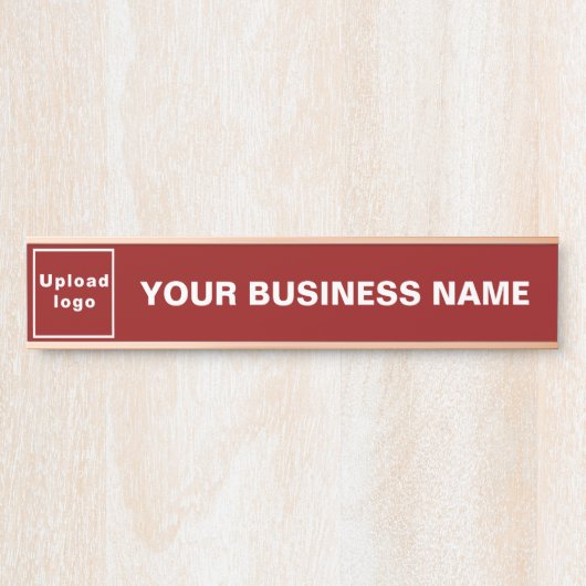 Firmenname und Logo auf Red Long Hanging Türschild (Vorderseite )