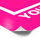Firmenname und Logo auf rosa Square Glossy Poster (Ecke)