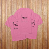 Firmenname und Logo auf rosa T - Shirt