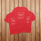 Firmenname und Logo auf Rotem T - Shirt