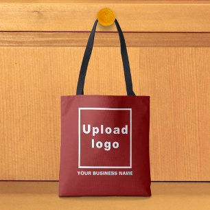 Firmenname und Logo auf roter Einkaufstasche Tasche