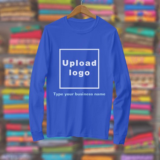 Firmenname und Logo auf Royal Blue Long Sleeve T-Shirt